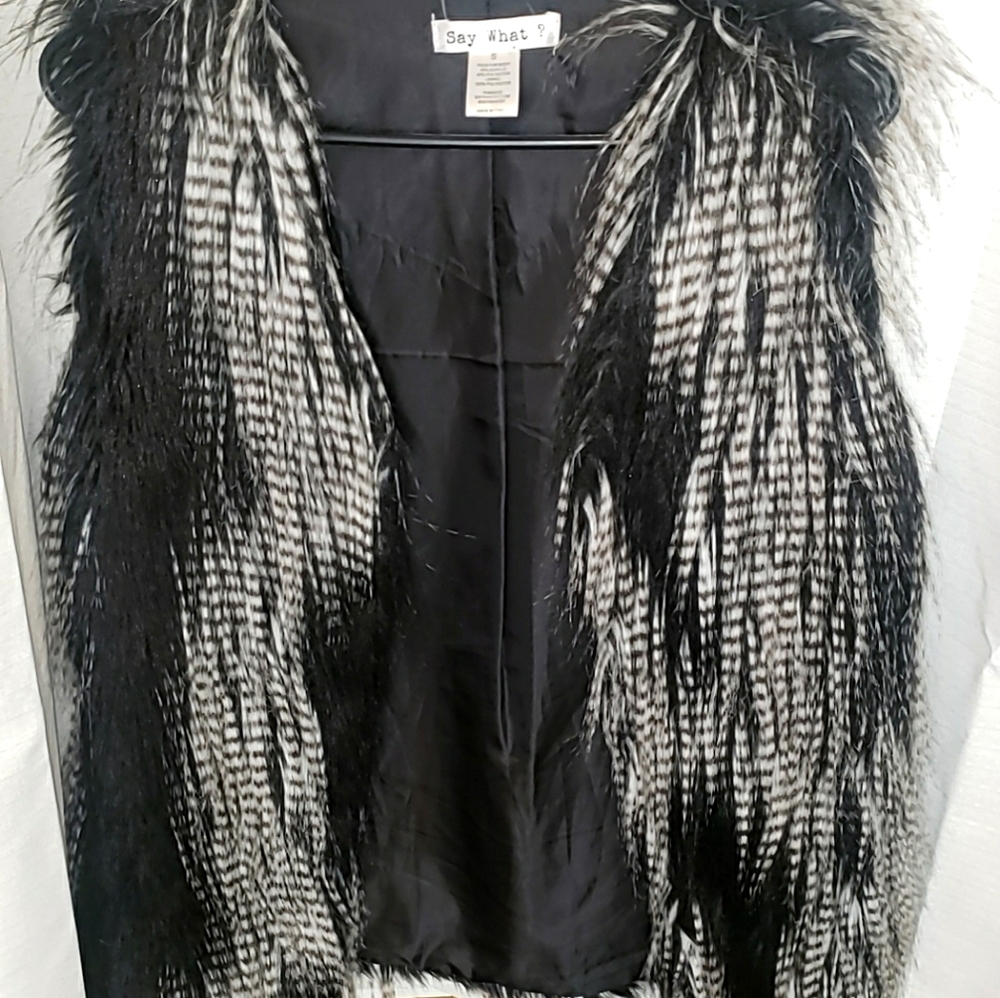 Fluffy faux fur vest